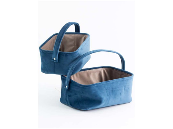 PLATHEA CONTENITORI RETTANGOLARI 2PZ VELLUTO BLU
