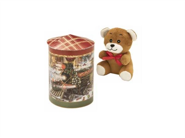 BRANDANI GIFT GROUP S.A.S. Barattolo carillon, rudolph con orsetto, Ø 10,5x14h cm, metallo