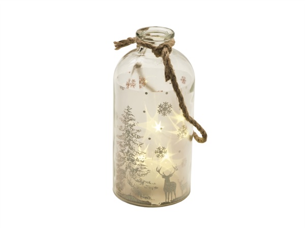 BRANDANI GIFT GROUP S.A.S. Bottiglia con led silver, Ø 11x22,5h cm, vetro
