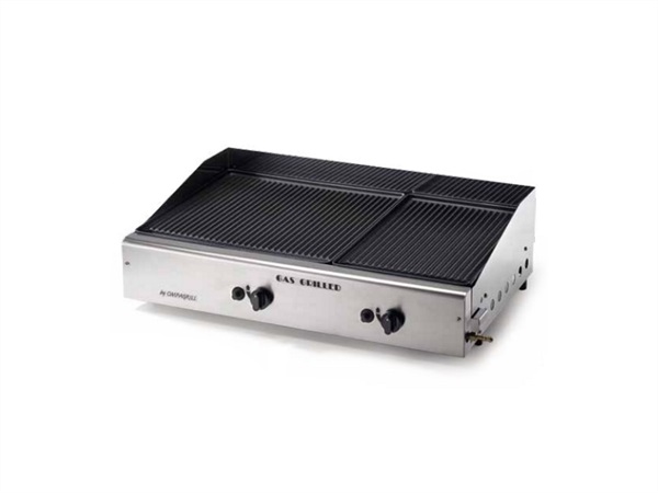 PLANCHA DOUBLE OMPAGRILL METANO CON PIASTRE IN GHISA RIGATA VETRIFICATA