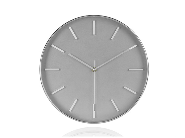 Orologio da parete metallico effetto argento