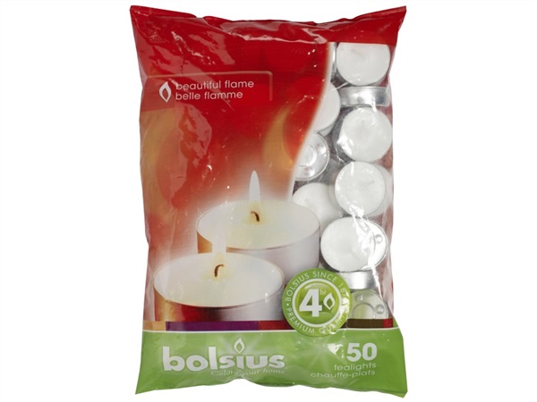 BOLSIUS Tealight -Scatola 50 Pz - 4 Ore