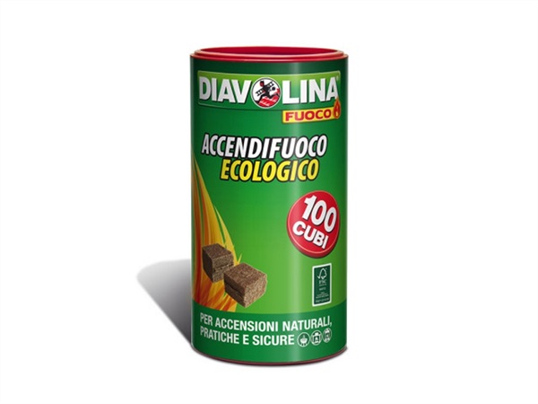 DIAVOLINA Diavolina accendifuoco ecologico 100 cubi