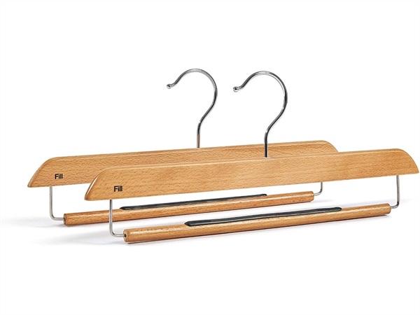 LA PIACENTINA S.P.A. Portapantaloni Legno con Antiscivolo, Set 2 Pezzi, cm 38