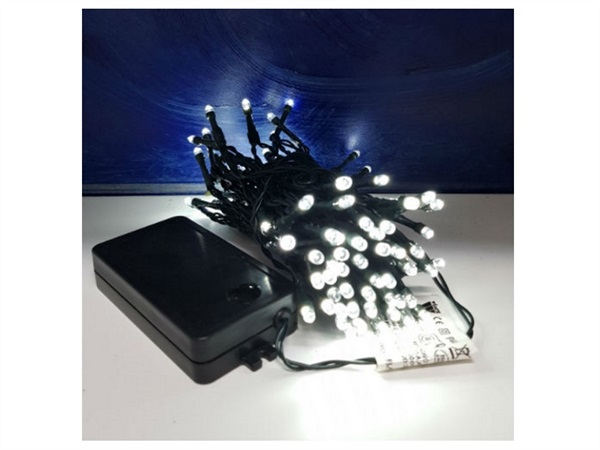 FIRMO BATTISTA E FIGLI Serie 100 led chiari, a batteria, con giochi di luce