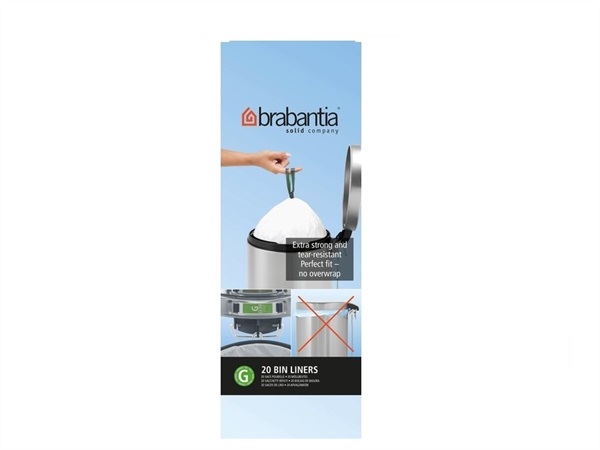 BRABANTIA Sacchi spazzatura Brabantia Bin Liner cod. G, 30L(44x76 cm), Bianco, Rotolo da 20 Sacchetti