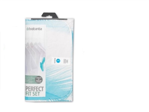 BRABANTIA Fodera perfect fit con spugna 4 mm e mollettone 4mm , 124x45 cm, modelli assortiti cod. c