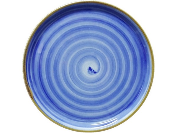 SATURNIA Circus spirale blu, linea napoli, piatto pizza 33 cm