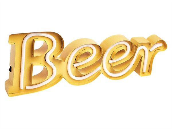 TRADING GROUP DECORAZIONE SCRITTA BEER IN METALLO CON NEON