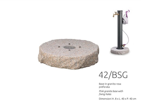 BEL FER Base in granito rosa preforata Ø 40 cm bel-fer 42/BSG