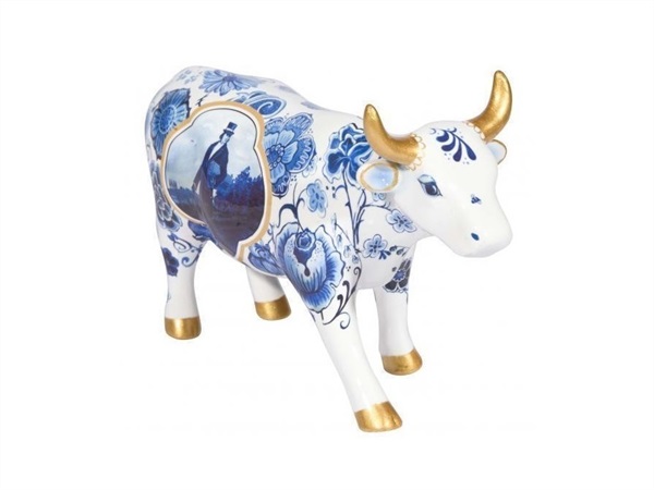 COWPARADE Blue Cow Bone China M