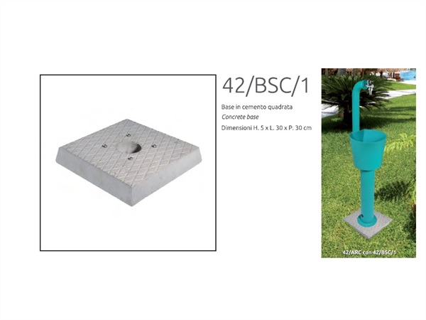 BEL FER Base quadrata in cemento preforata 30x30 cm bel-fer 42/bsc1