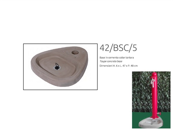BEL FER Base in cemento color tortora con vaschetta 47x48 cm bel-fer 42/bsc/5