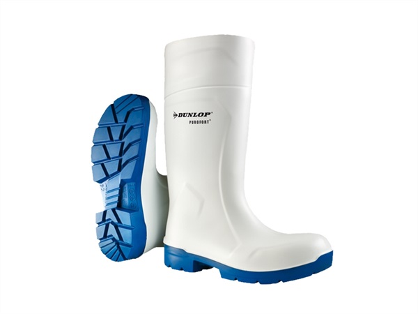 DUNLOP Stivale purofort foodpro multigrip, bianco e blu