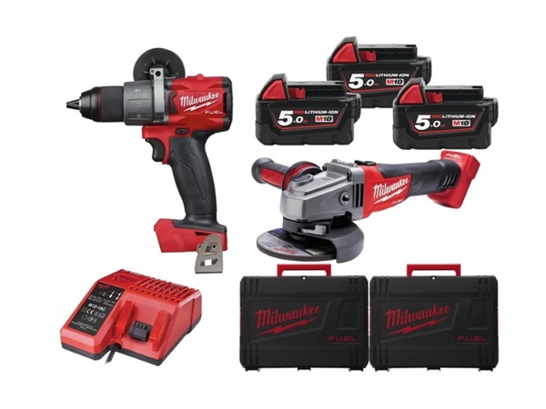 MILWAUKEE Kit Trapano M18 FPD2 + Smerigliatrice M18 CAG125X