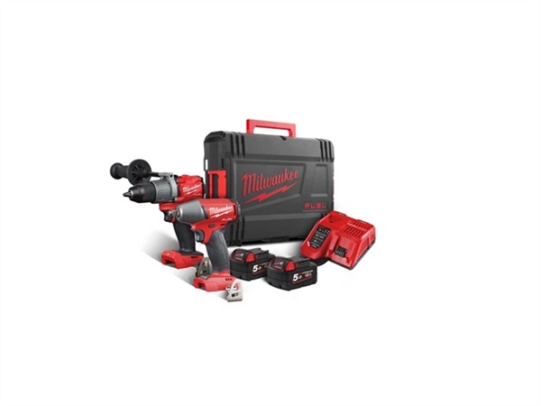 MILWAUKEE Kit trapano avvitatore con percussione M18 FUEL + Avvitatore ad impulsi M18 FUEL