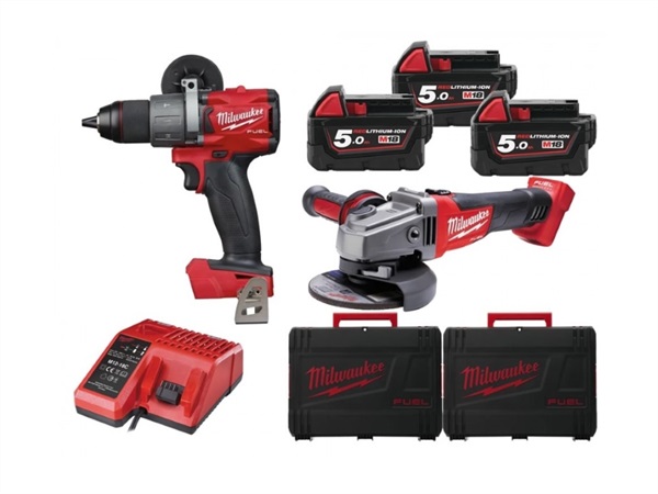 MILWAUKEE Kit Trapano M18 FPD2 + Smerigliatrice M18 CAG125X