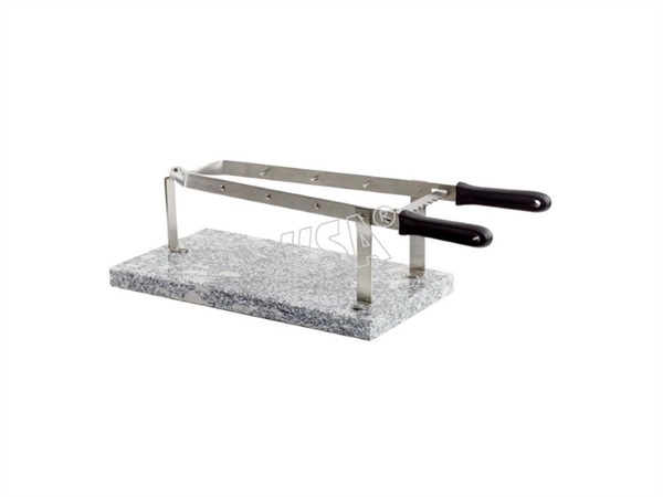 ILSA MORSA PER PROSCIUTTO IN ACCIAIO INOX 18/10 CON BASE IN PIETRA ILSA 25X45 CM - H18 CM