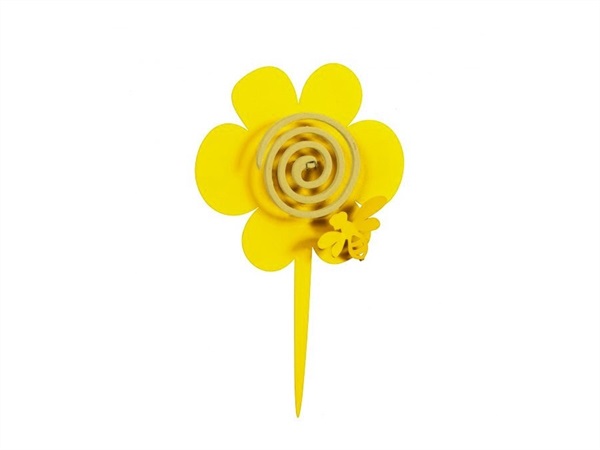 ARTI & MESTIERI Porta Zampirone Ape sul fiore GIALLO da vaso