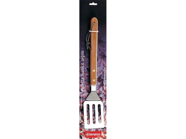 PALETTA BARBECUE FERRABOLI ACCIAIO INOX CON MANICO LEGNO 39 CM