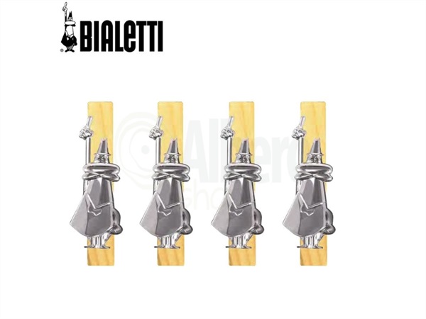 BIALETTI INDUSTRIE Bialetti Set 4 Mollette Chiudipacco Omino