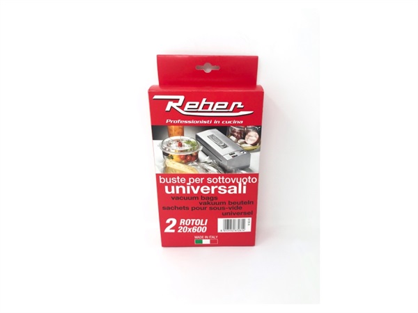 REBER S.R.L. Roroli per Sottovuoto Goffrate 20x600 cm, 2 pz