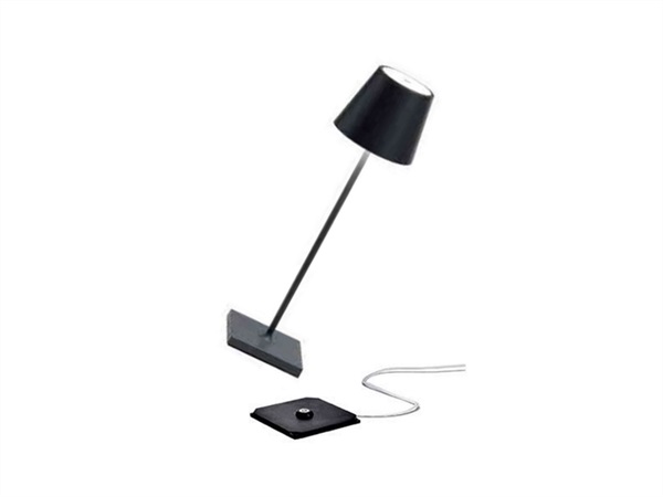 ZAFFERANO S.R.L. Poldina pro lampada da tavolo ricaricabile di zafferano - grigio scuro
