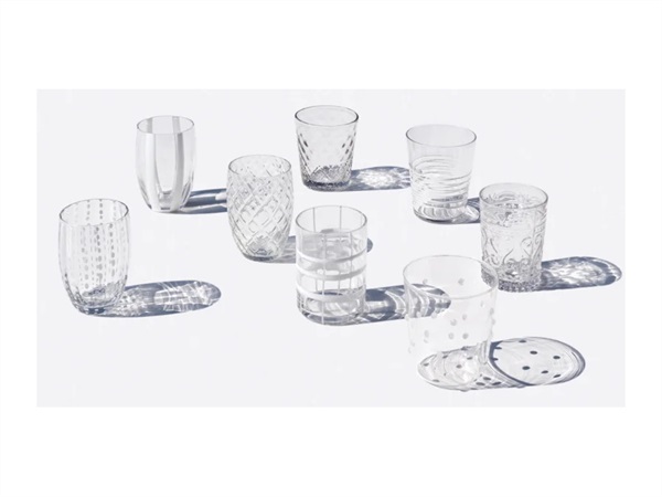 ZAFFERANO S.R.L. Melting pot, set 6 bicchieri assortiti trasparente