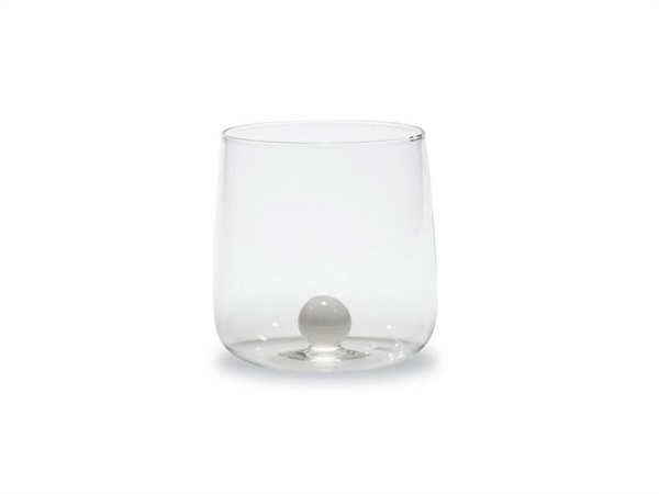 ZAFFERANO S.R.L. Bilia, Bicchiere tumbler trasparente/bianco