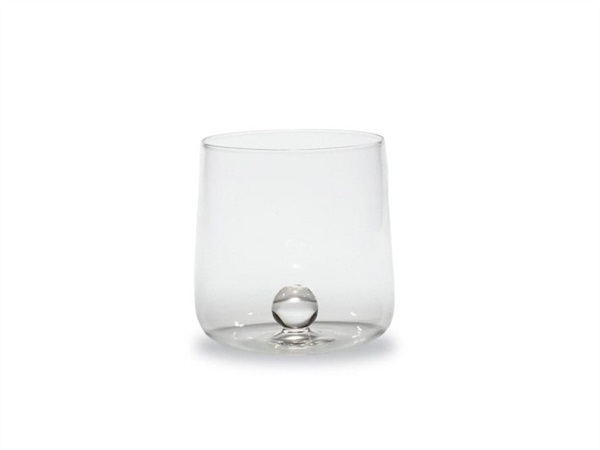 6 Pezzi Bilia Rosa all'interno Zafferano Bicchiere in Vetro Borosilicato Fatto a Mano Diametro 88 mm Capacità 44 cl 