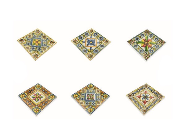 VILLA D'ESTE HOME TIVOLI Costiera Piatto quadrato in porcellana 30x30 cm, 6 assortimenti