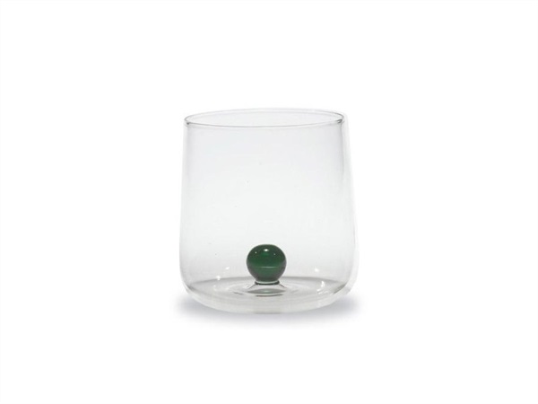 ZAFFERANO S.R.L. Bilia, bicchiere tumbler trasparente/verde