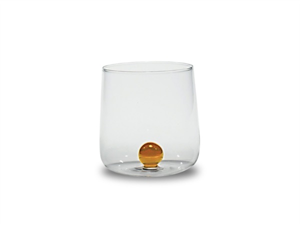 ZAFFERANO S.R.L. Bilia, bicchiere tumbler trasparente/giallo oro