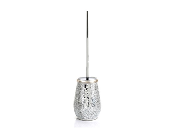 GEDY SPA Scopino wc con ciuffo in setole g-myosotis grigio/argento