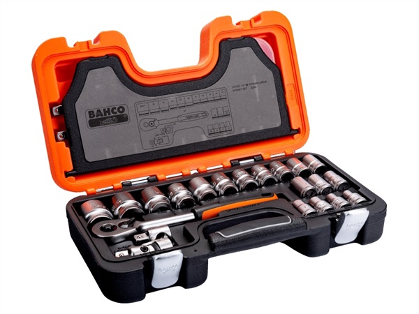 BAHCO Chiavi a bussola attacco quadro 1/2" con profilo esagonale in millimetri e cricchetto, S240