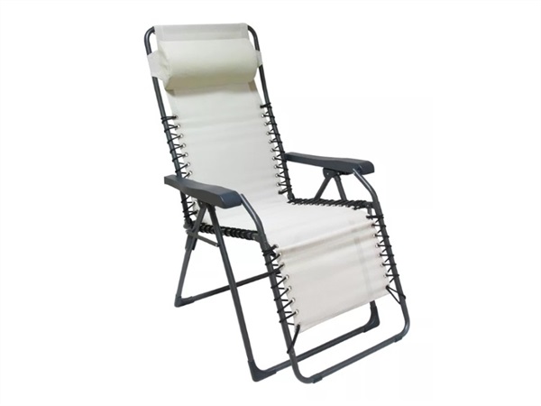 FIAM S.P.A. Movida Poltrona sdraio, reclinabile con poggiatesta, antracite/bianco/beige