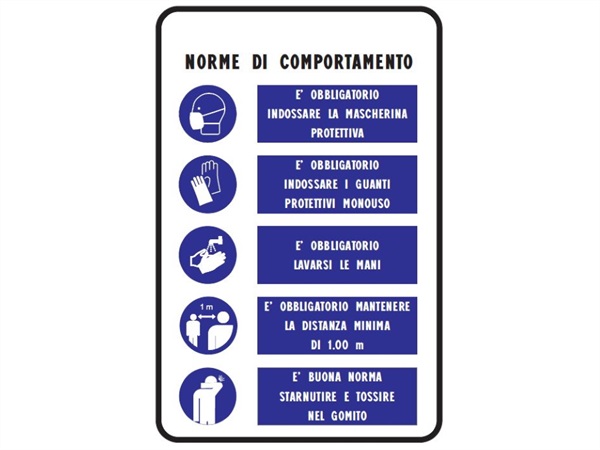ITER Cartello norme comportamentali, alluminio scatolato, 40x60 cm
