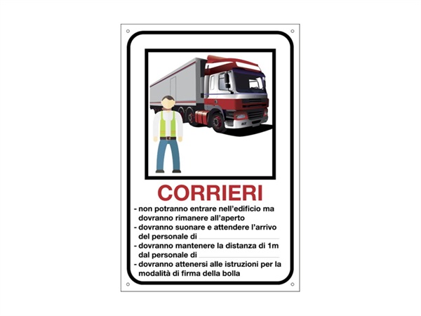 CARTELLI SEGNALATORI Cartello, per corrieri, 20x30 cm