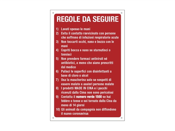 CARTELLI SEGNALATORI Etichetta attacca/stacca, regole igieniche da seguire, 20x30 cm