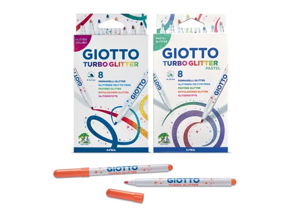 FILA Giotto Turbo Glitter, 8 pennarelli