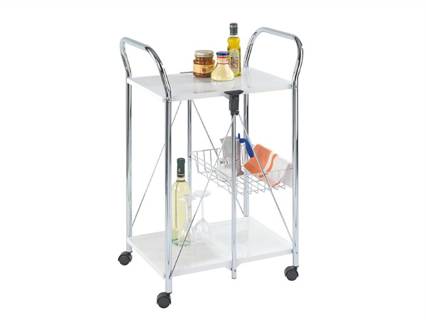 WENKO Carrello portavivande pieghevole sunny, bianco