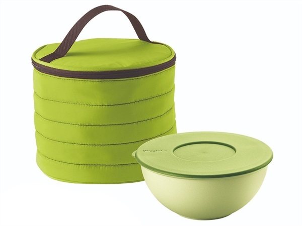 FRATELLI GUZZINI S.P.A. Borsa termica tonda con contenitore salvafreschezza Handy On the Go verde