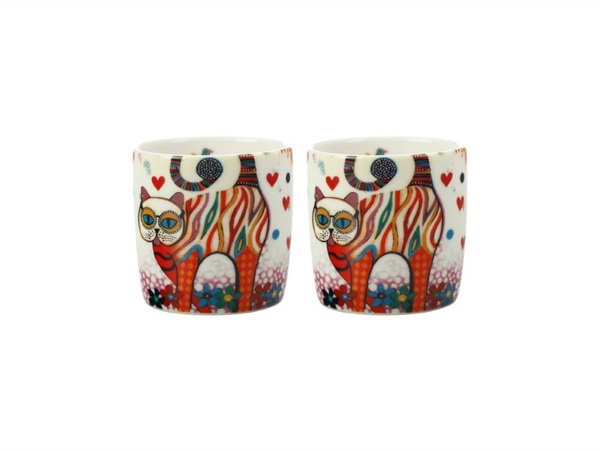 MAXWELL & WILLIAMS SMILE STYLE SET 2 ESPRESSINI 100ML Tabby GB