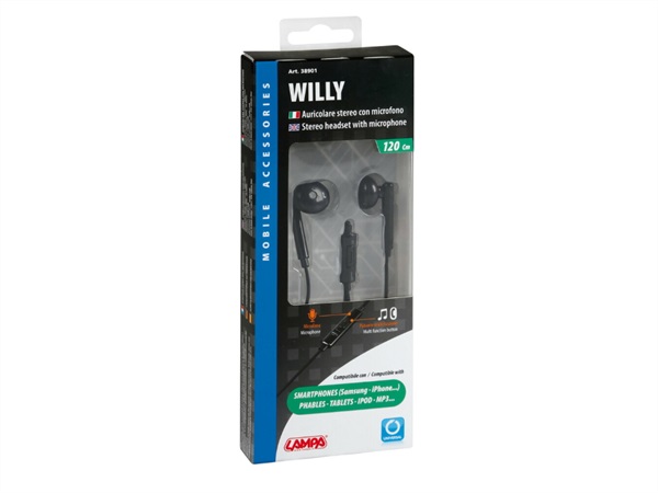 LAMPA Auricolare stereo willy, con microfono
