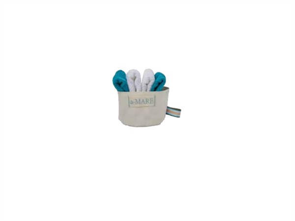 MAISON SUCREE A.mare, cestino con 4 lavette, var 1/23