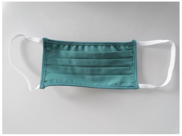 AM Confezione 5 mascherine idrorepellenti, due strati, 100% cotone, lavabili, verde petrolio