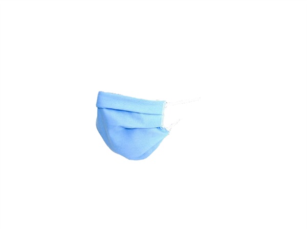 AM Confezione 5 mascherine idrorepellenti, due strati, 100% cotone, lavabili, azzurro