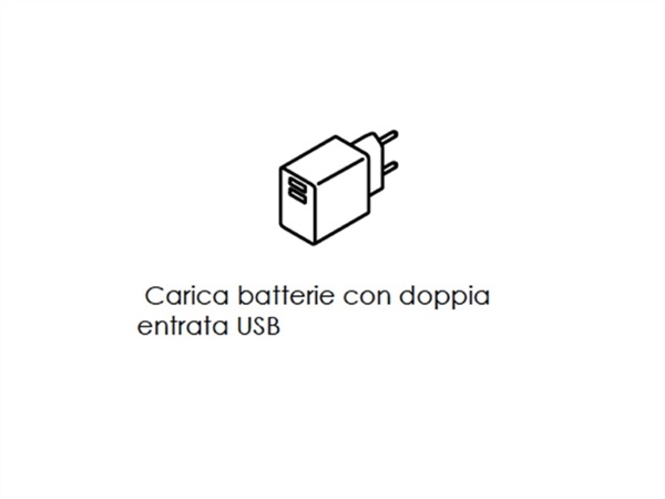 ZAFFERANO S.R.L. Carica batterie sister light doppia porta, bianco