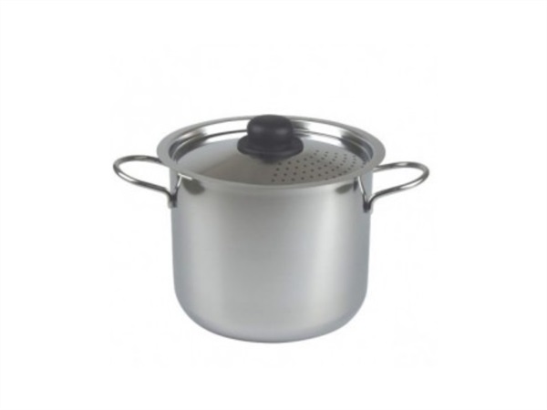 MONTINI GUERINO S.N.C. Scolapasta con coperchio con pomolo in plastica, 22 cm