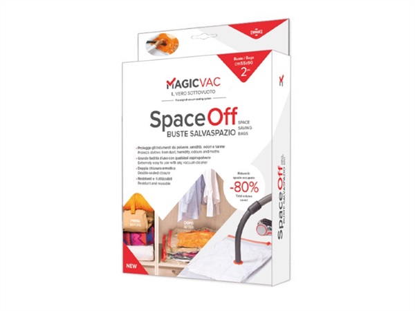 MAGIC VAC Buste salvaspazio 80 x 100 cm, 2 pezzi per biancheria